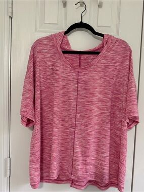 Livi Lane Bryant 22/24 Pink Space Dye Hooded Activewear Top Plus Size